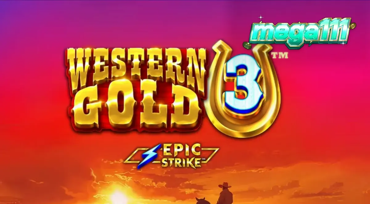 Tampilan visual slot Western Gold 3 dengan latar belakang ngarai dan simbol koboi.